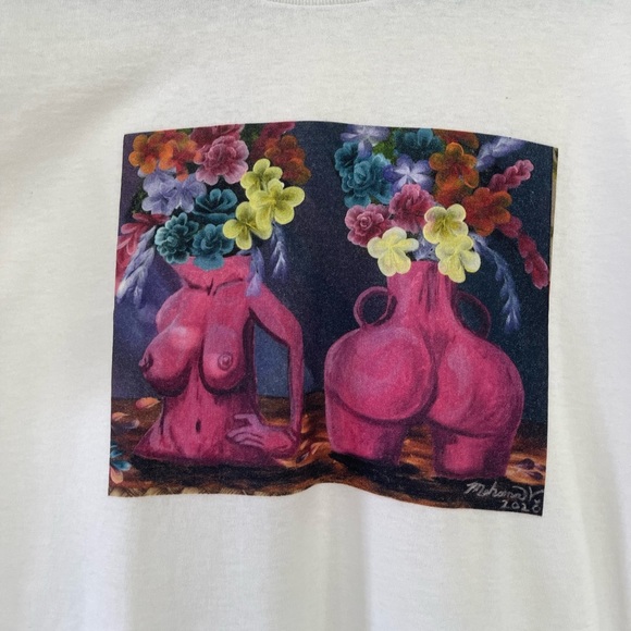 Limited edition art print Goddess flower vases t-shirt - Picture 11 of 15